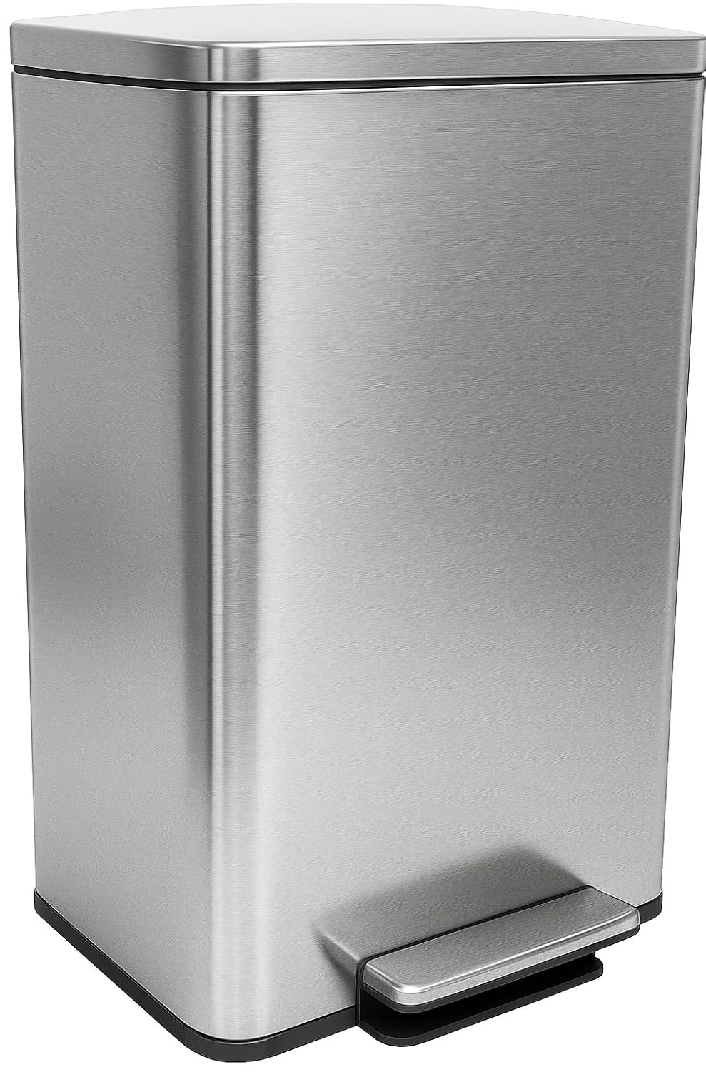 foot pedal trash bin SIMPLI-MAGIC 50 Liter / 13.2 Gallon Soft-Close, Smudge Resistant Trash Can with Foot Pedal and Built in Filter- Stainless Steel, Sleek Finish