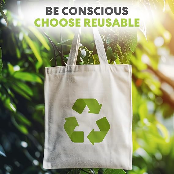 Simpli-Magic Canvas Tote Bag 13"x15" (15 Pack) – Thick Shopping Canvas Tote Bags Bulk – Blank Reusable Grocery Bags for DIY Art & Craft, Sublimation (Beige)