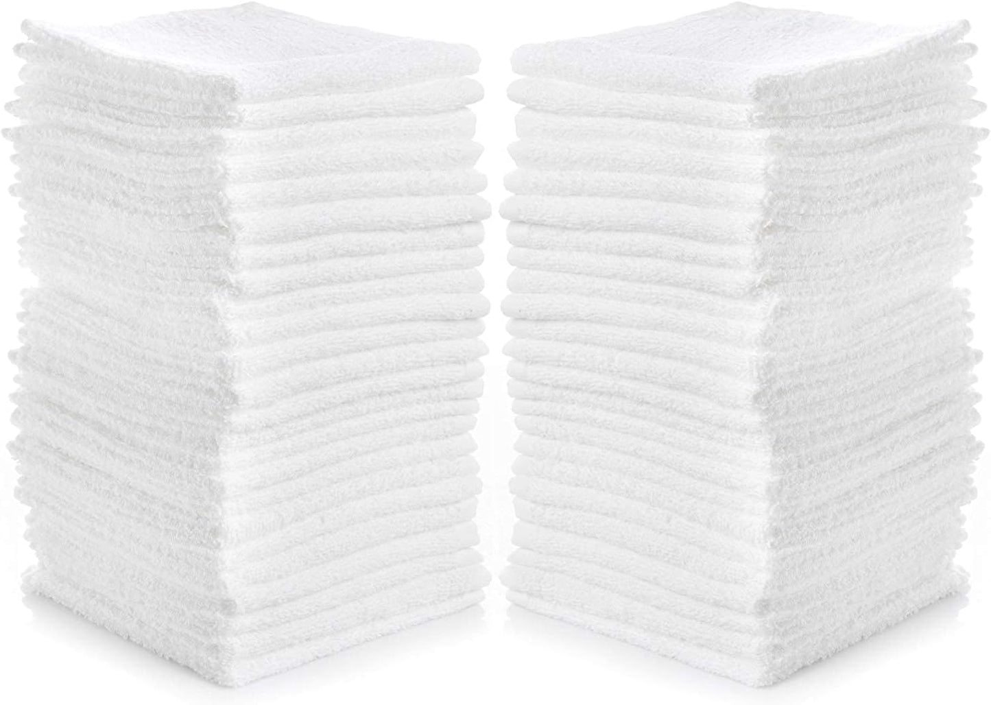 SIMPLI-MAGIC Cotton Wash Cloths 12"x12" (40 Pack) – Highly Absorbent Soft Towels for Bathroom – Commercial Terry Washcloth for Face, Hand, Bath, Kitchen, Gym & Hotel (White)
