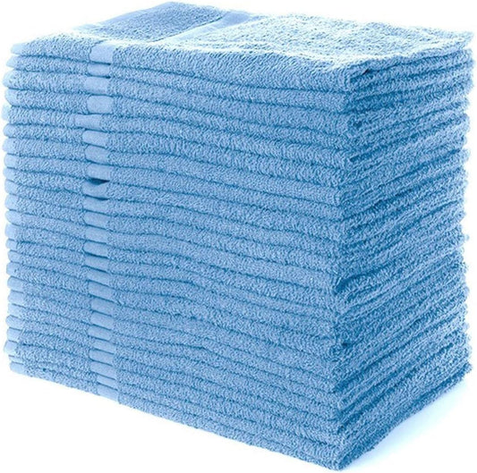 SIMPLI-MAGIC Cotton Hand Towels 16"x27" (12 Pack) – Soft Towels for Bathroom, Kitchen, Salon & Gym (Blue)