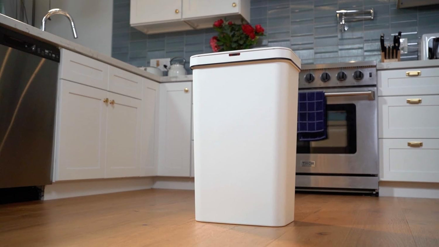 SIMPLI-MAGIC 13 Gallon (50L) Motion Sensor Touchless Trash Can – Automatic Hands-Free Garbage Can for Kitchen, Home, Office