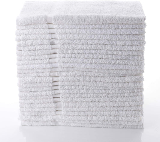 SIMPLI-MAGIC Cotton Hand Towels 16"x27" (12 Pack) – Soft Towels for Bathroom, Kitchen, Salon & Gym (White)