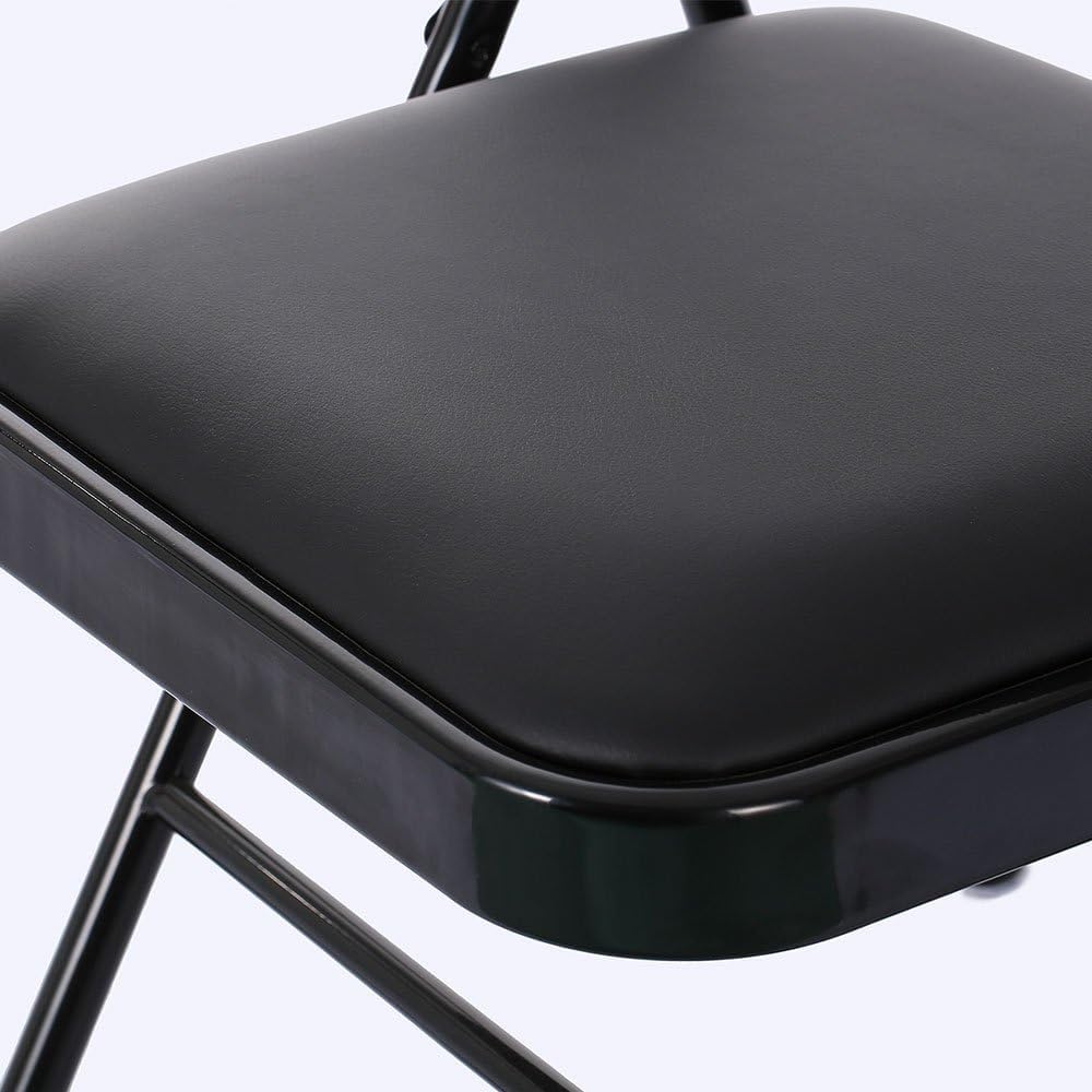 Simpli-Magic 6 Pack Black Padded Folding Chairs with Cushion – Durable Metal Foldable Chairs for for Indoor Outdoor Weddings, Parties, Backyard & Office Events