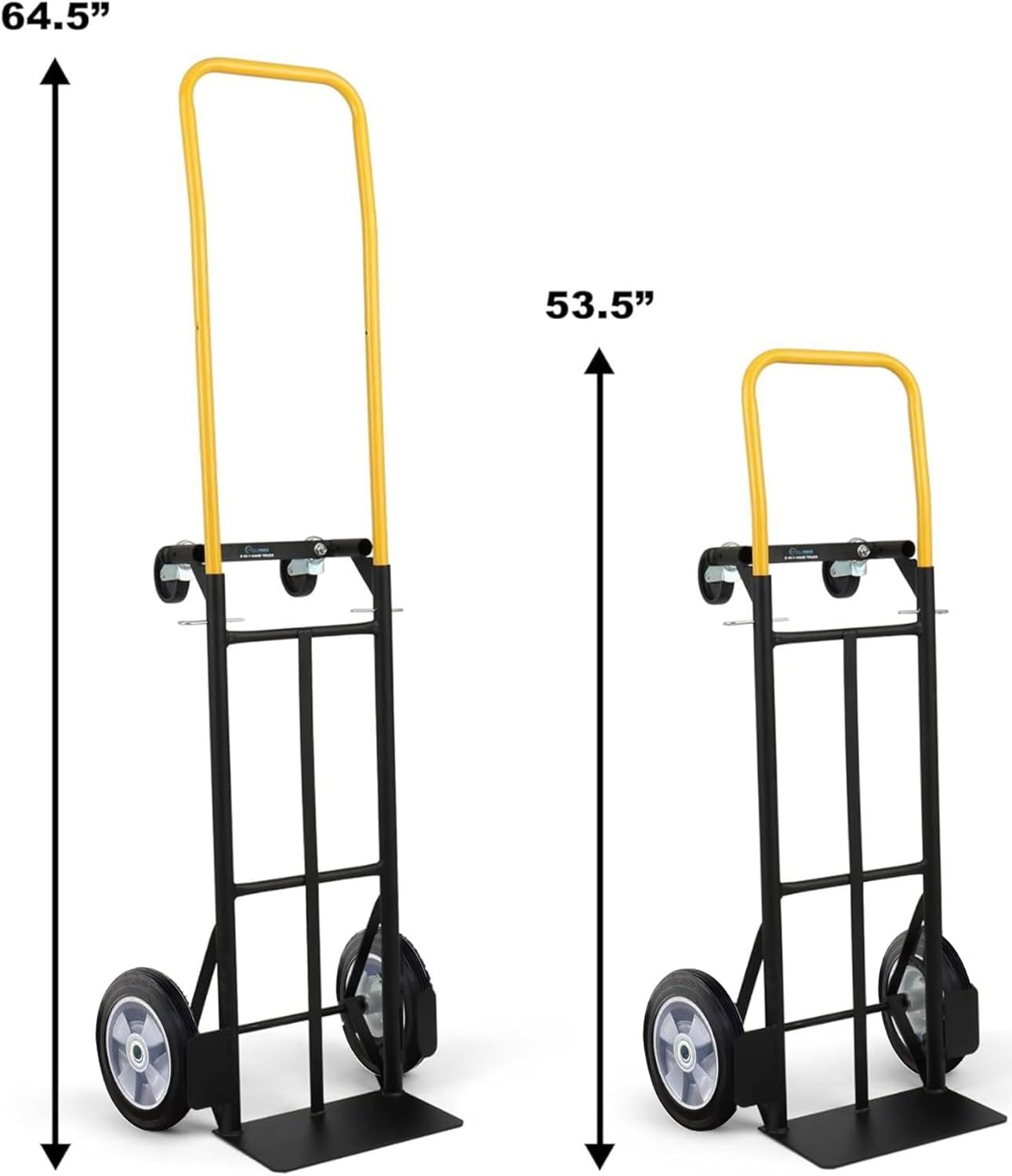SIMPLI-MAGIC 2 in 1 Convertible Hand Truck and Dolly, 800LBS – Heavy-Duty Moving Dolly Cart with 10" Flat Free Rubber Wheels & Handle