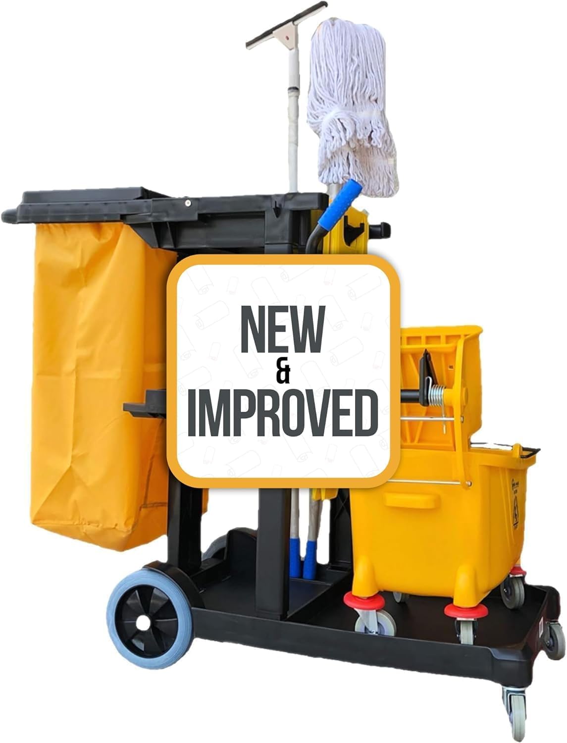 Simpli-Magic Premium Janitorial Utility Cart, Commercial, Yellow