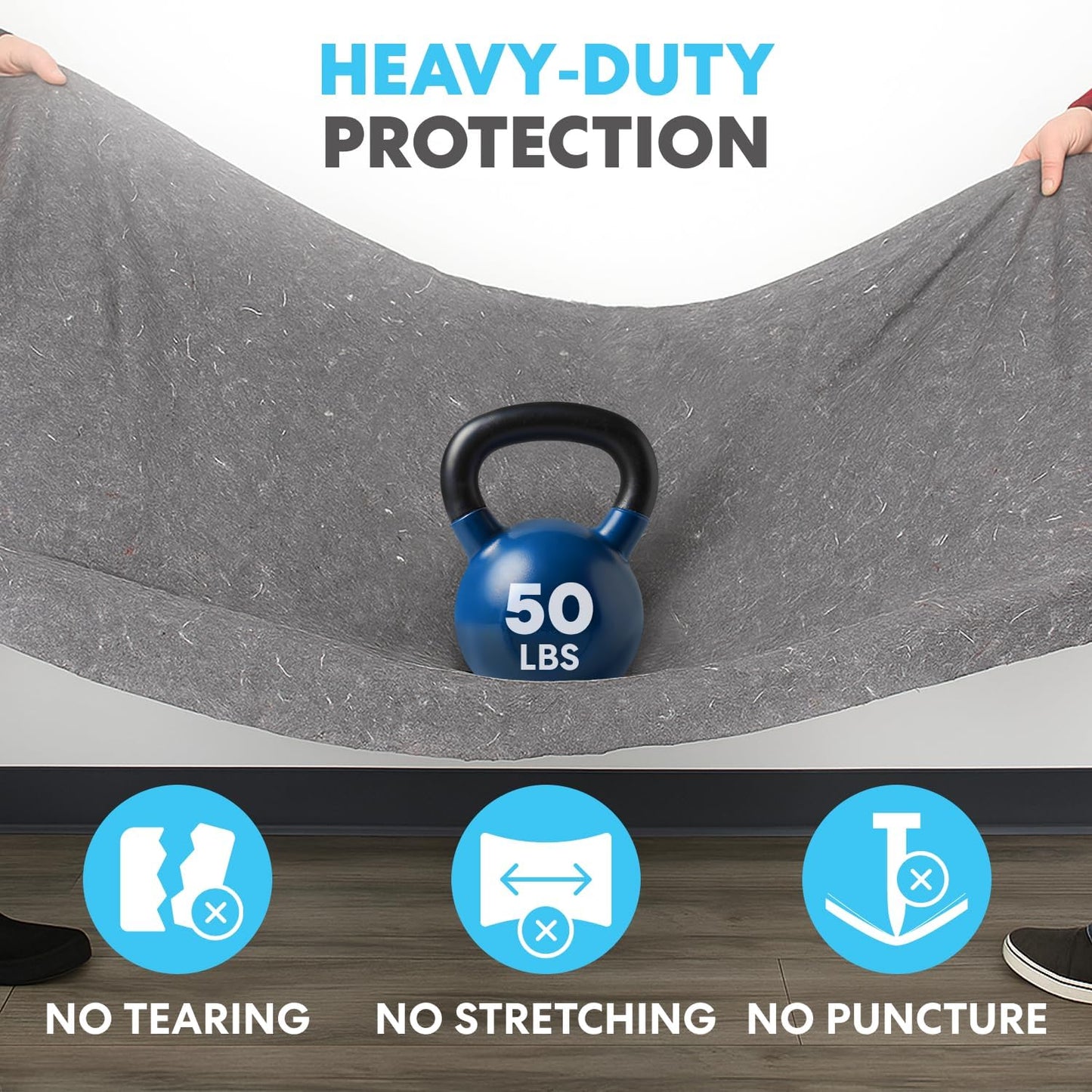 SIMPLI-MAGIC Padded XL Moving Blanket Pads, 12 Pack, Heavy Duty, Eco-Friendly Pads for Packing & Furniture Protection