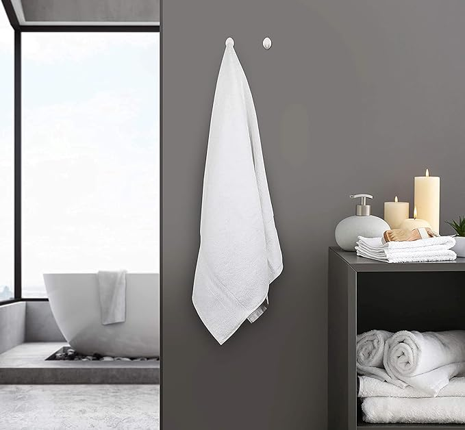 Simpli-Magic Cotton Bath Towels, White (Size: 24" x 46")