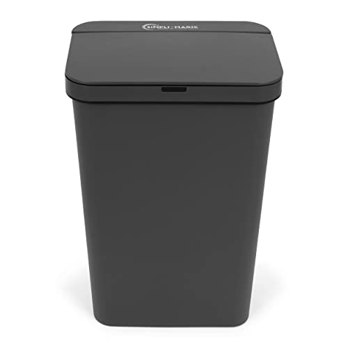 SIMPLI-MAGIC 79503 13 Gallon Touchless Sensor Trash Can, Rectangle Garbage Bin, Perfect for Home, Kitchen, Office, Gray