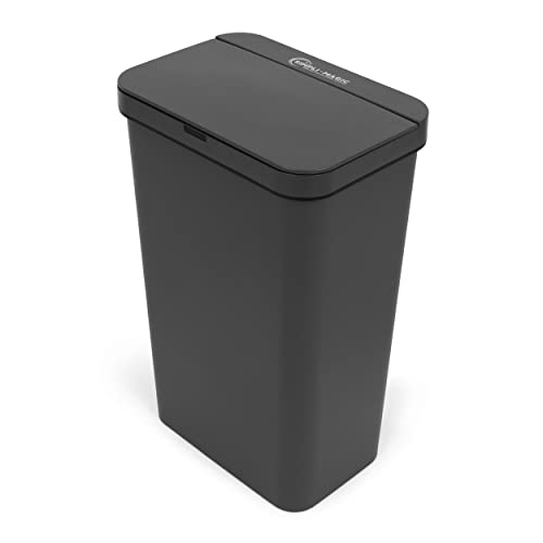 SIMPLI-MAGIC 79503 13 Gallon Touchless Sensor Trash Can, Rectangle Garbage Bin, Perfect for Home, Kitchen, Office, Gray