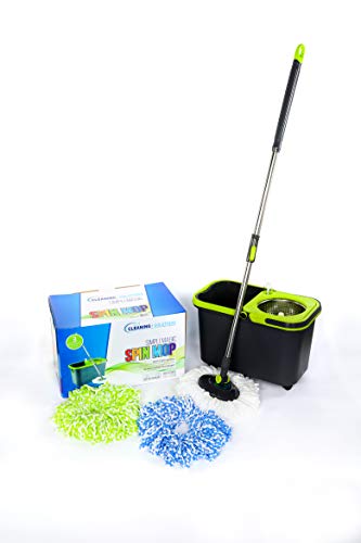 Simpli-Magic 79117 Spin Mop Cleaning Kit with Refills, Mop & Refills, Black/Green