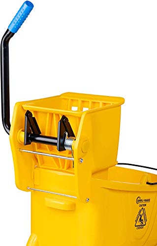 Simpli-Magic 79358 Commercial Mop Bucket with Side Press Wringer, 26 Quart, Yellow