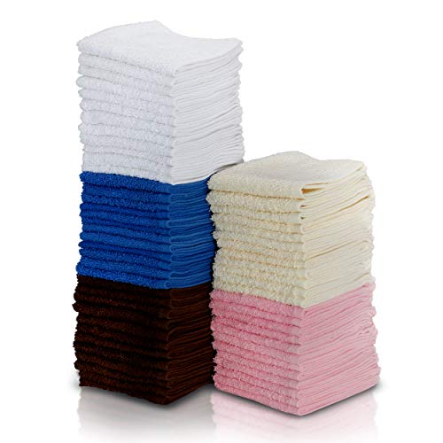 Simpli-Magic Cotton Washcloths, Multi Color (Size: 12" x 12")