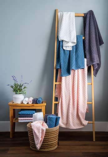 Simpli-Magic Diamond Design Cotton Bath Towels, Gray (Full Case of 32 Bath Towels)