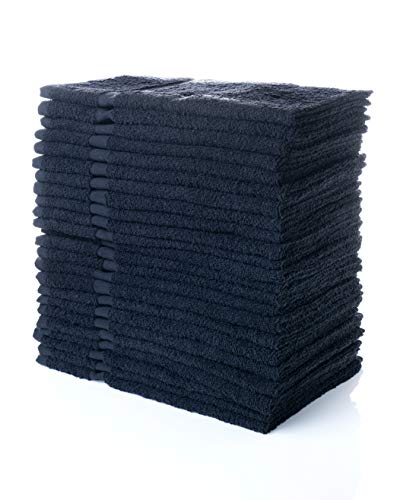 Simpli-Magic Cotton Hand Towels, Black, Not Bleach Proof (Size: 16" x 27")