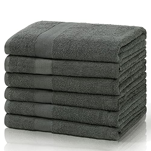 Simpli-Magic Cotton Bath Towels, Gray, (Size: 24" x 46")