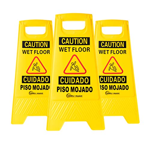 Simpli-Magic  Wet Floor Caution Signs, Basic, Yellow, 6 Pack