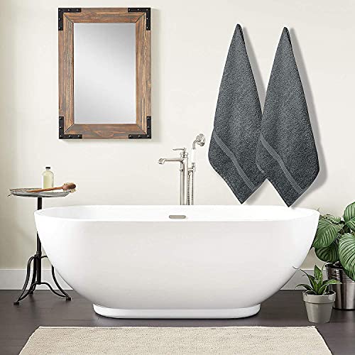 Simpli-Magic Cotton Bath Towels, Gray, (Size: 24" x 46")