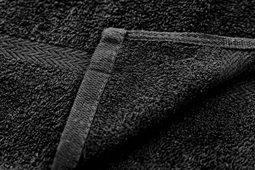 Simpli-Magic Cotton Hand Towels, Black, Not Bleach Proof (Size: 16" x 27")