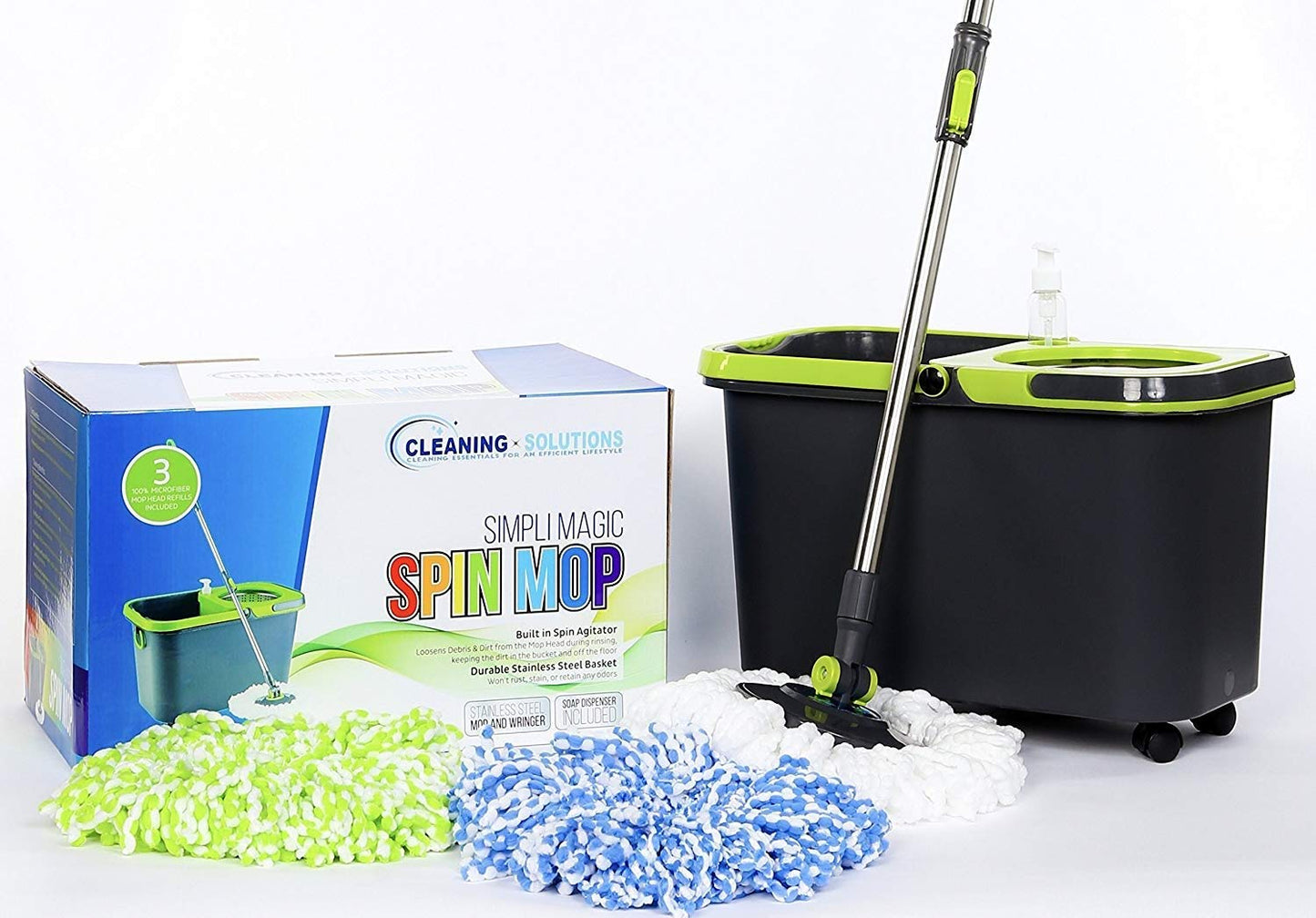 Spin Mop with 3 Mop Head Refills