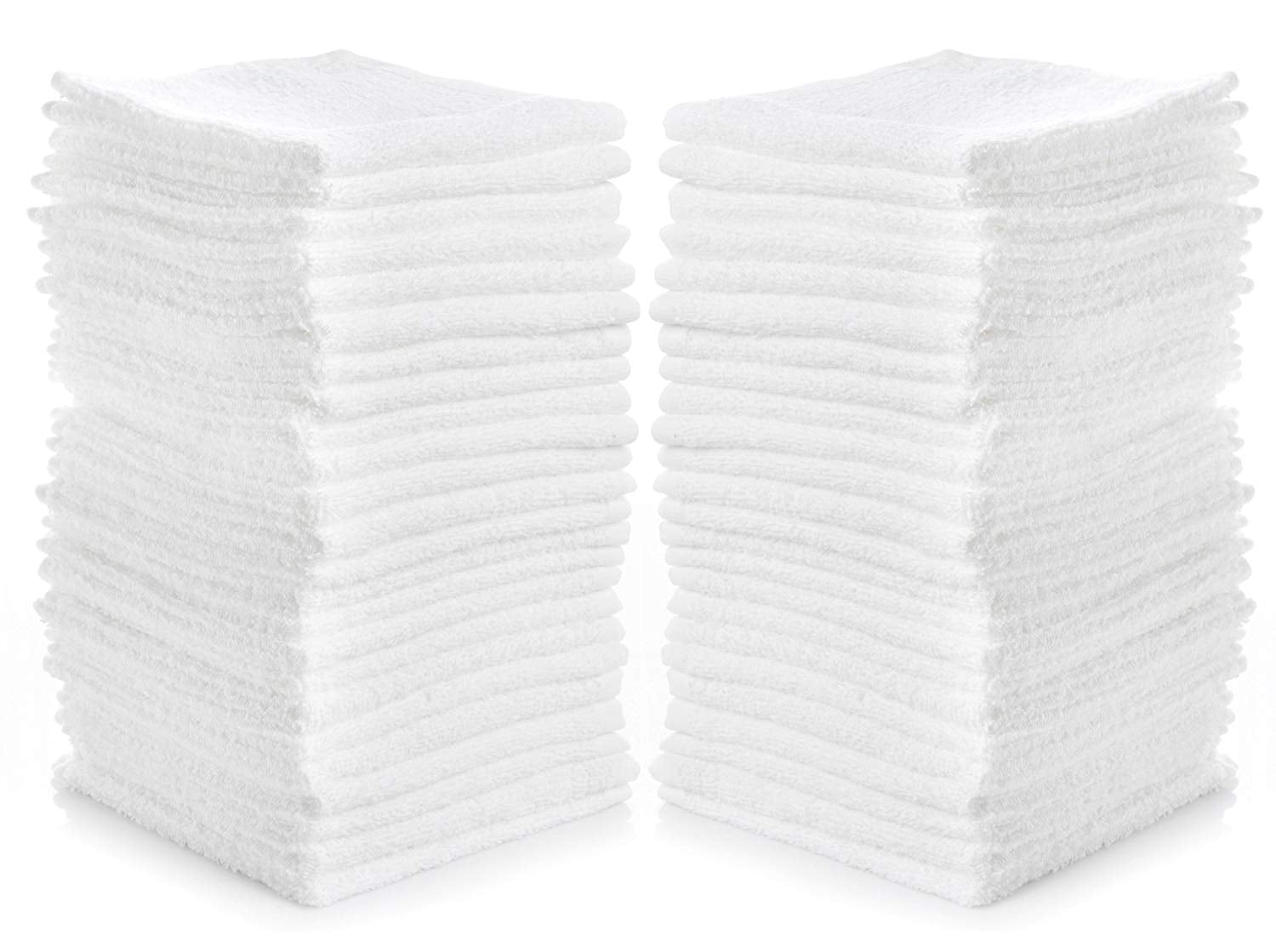 100% Cotton White Washcloths (Pack of 100)