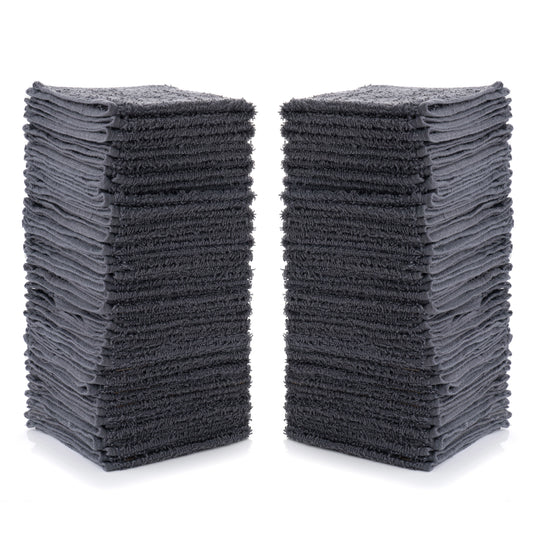 100% Cotton Gray Washcloths (Case of 48)