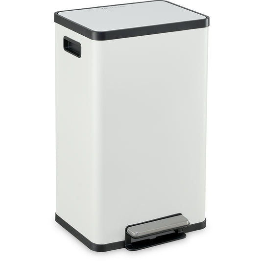 Simpli-Magic 13.2 Gallon (50L) Step Trash Can – Kitchen Garbage Can with Slow-Close Lid – Odor Control, Hands-Free, Easy to Clean, White