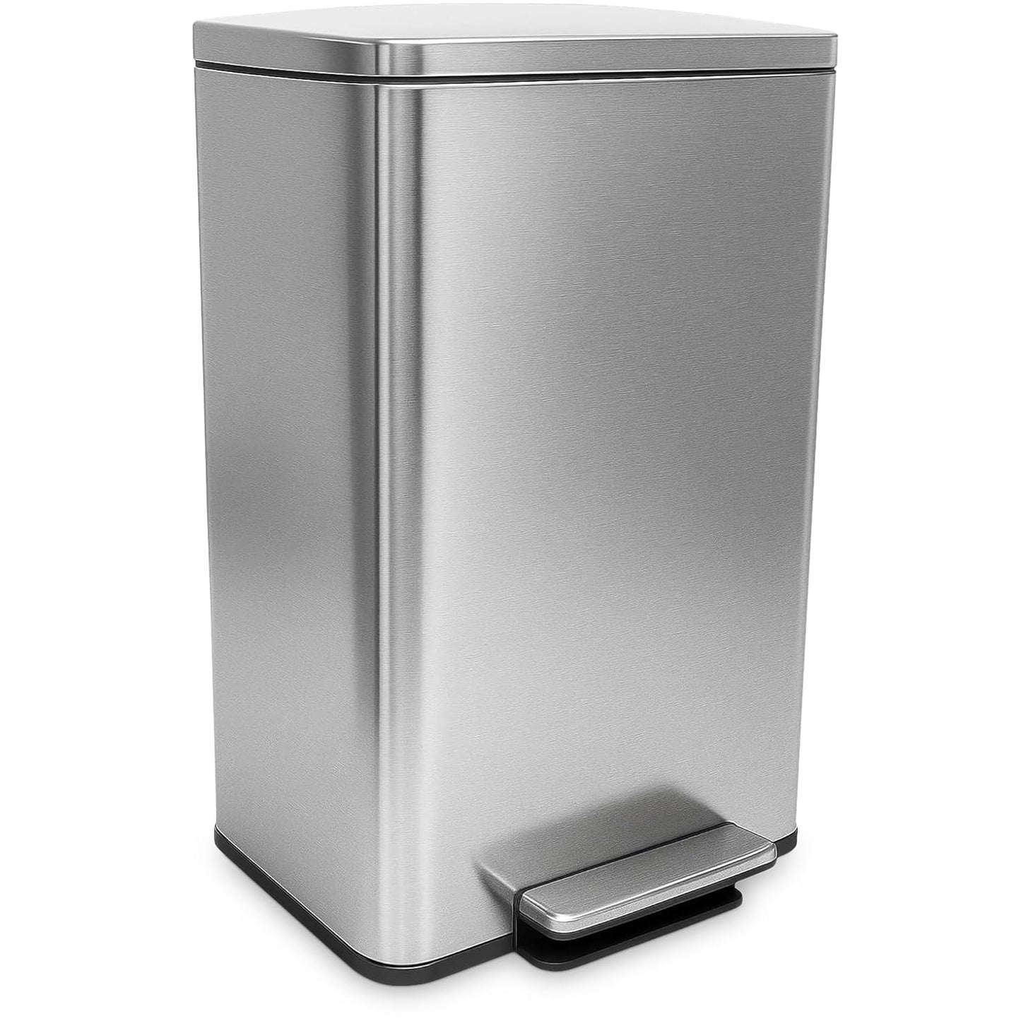 SIMPLI-Magic 13.2 Gallon/50 Liter, Kitchen Trash Can, Stainless Steel, Step-On Garbage Bin with Removable Inner Bucket for Kitchen, Office, and Bedroom
