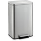 SIMPLI-MAGIC 13 Gallon/50 Liter Silver Trash Can Fluted Edge