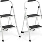 Simpli-Magic 2 Step Ladder 2 Pack, Folding Step Stool for Adults, Tested to 800 lb, Wide Anti-Slip Steps, Steel Frame, White