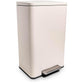 SIMPLI-Magic 13.2 Gallon/50 Liter, Kitchen Trash Can, Stainless Steel, Step-On Garbage Bin with Removable Inner Bucket for Kitchen, Office, and Bedroom, White