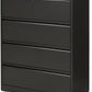 SIMPLI-MAGIC 4 Drawer Lateral Metal File Cabinet with Lock, Black