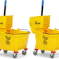 SIMPLI-Magic Side Press Wringer Commercial Mop Bucket on Wheels, 2-Pack, 26 Quart, Yellow, Polyethylene