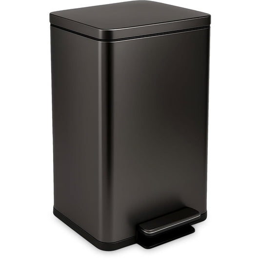 SIMPLI-Magic 13.2 Gallon/50 Liter, Kitchen Trash Can, Stainless Steel, Step-On Garbage Bin with Removable Inner Bucket for Kitchen, Office, and Bedroom, Gunmetal