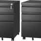SIMPLI-MAGIC 3-Drawer Mobile File Cabinet with Lock - Under Desk Rolling Metal Filing Cabinet, Letter/Legal/A4, Fully Assembled, Home Office Organizer 2 Pack, Black