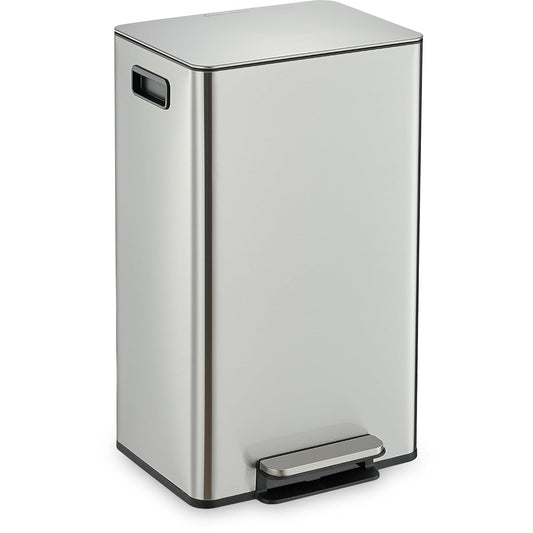 Simpli-Magic 13 Gallon / 50L Step Trash Can, Infinity Edge, Silver