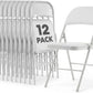 SIMPLI-Magic White Foldable Chairs with Cushion, 12-Pack Padded Folding Chairs for Indoor/Outdoor Parties, Events, Weddings, and Dining