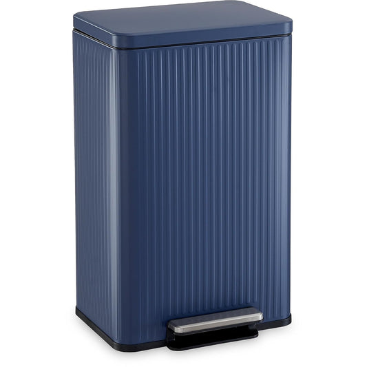 SIMPLI-MAGIC 13 Gallon/50 Liter Blue Trash Can Fluted Edge