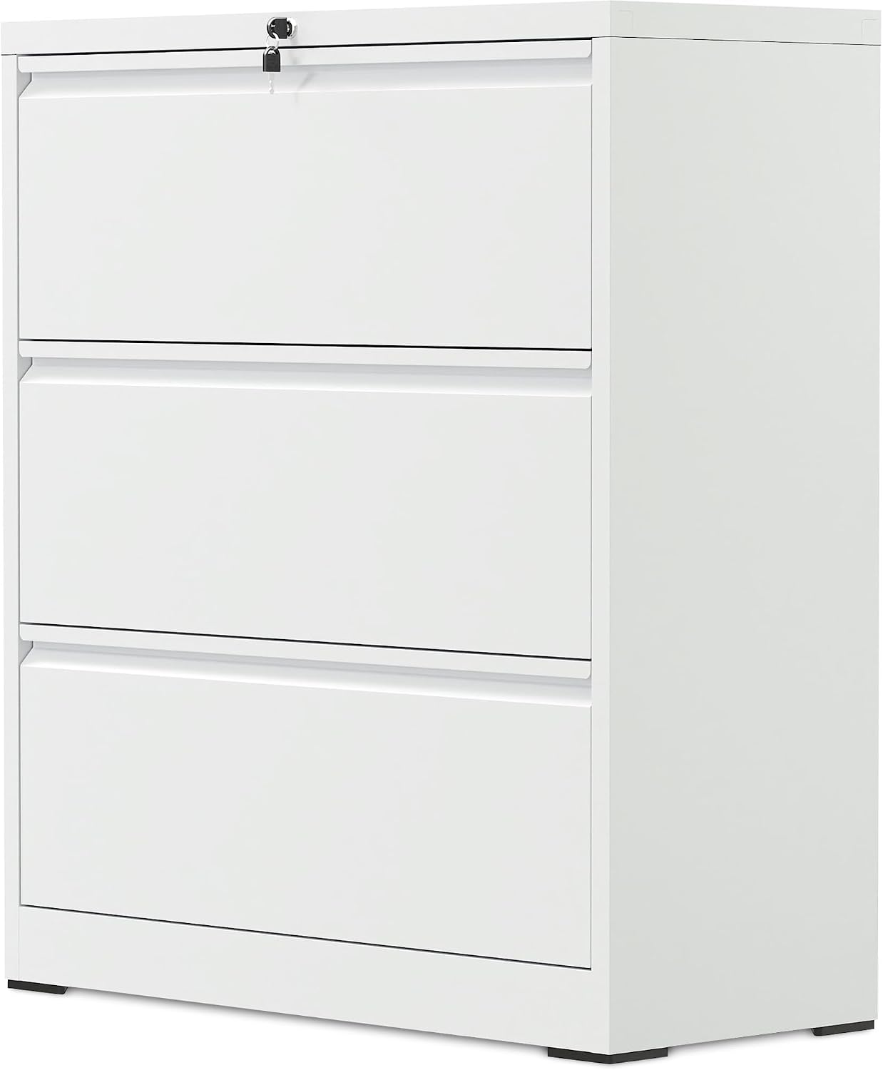SIMPLI-MAGIC 3 Drawer Vertical Metal File Cabinet with Lock, White