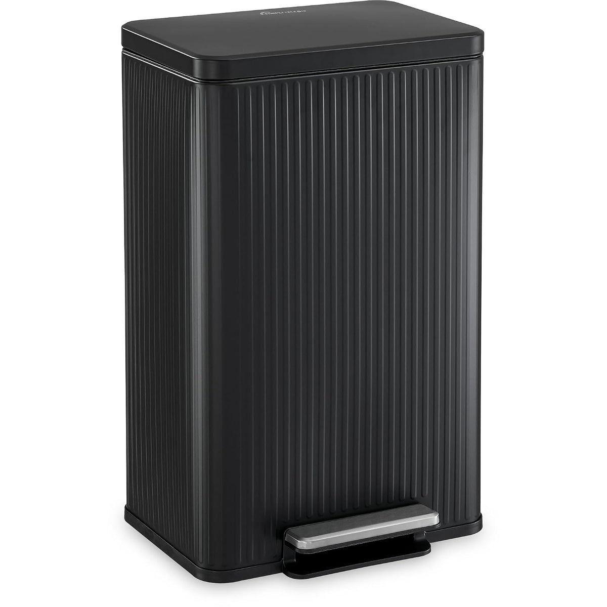 SIMPLI-MAGIC 13 Gallon/50 Liter Black Trash Can Fluted Edge