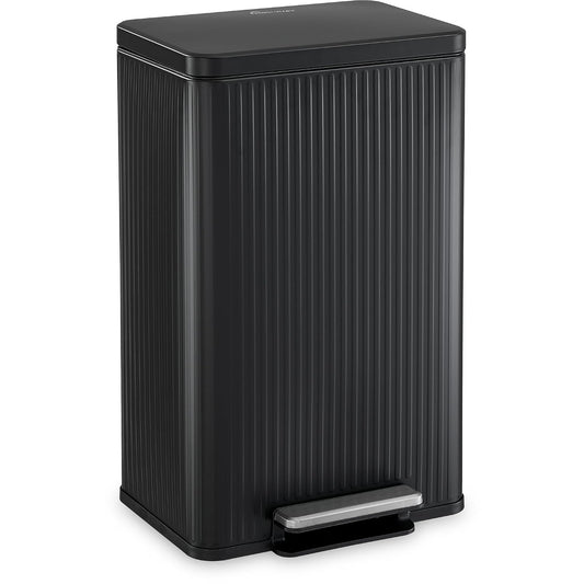 SIMPLI-MAGIC 13 Gallon/50 Liter Black Trash Can Fluted Edge