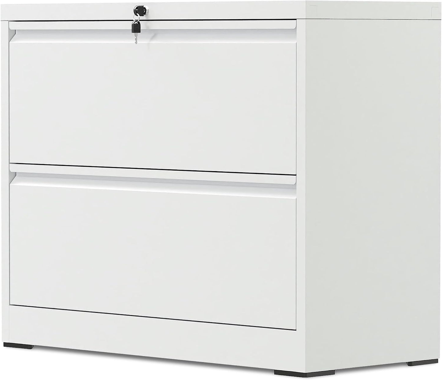 SIMPLI-MAGIC 2 Drawer Metal File Cabinet with Lock, Home Office, White