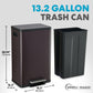 50 Liter / 13.2 Gallon Soft-Close, Smudge Resistant Trash Can with Foot Pedal and Built in Filter- Brown