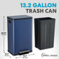 50 Liter / 13.2 Gallon Soft-Close, Smudge Resistant Trash Can with Foot Pedal and Built in Filter- Blue