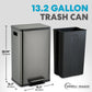 SIMPLI-MAGIC 50 Liter / 13.2 Gallon Soft-Close, Smudge Resistant Trash Can with Foot Pedal and Built in Filter- Stainless Steel, Black Gun Metal Finish