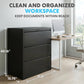 SIMPLI-MAGIC 3 Drawer Vertical Metal File Cabinet with Lock, Black