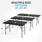 SIMPLI-MAGIC Black Foldable Table (6FT), 2-Pack Indoor/Outdoor Folding Utility Tables with Carry Handle for Parties, Events, Crafts, and Picnics