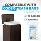 SIMPLI-MAGIC 50 Liter / 13.2 Gallon Soft-Close, Smudge Resistant Trash Can with Foot Pedal and Built in Filter- Brown