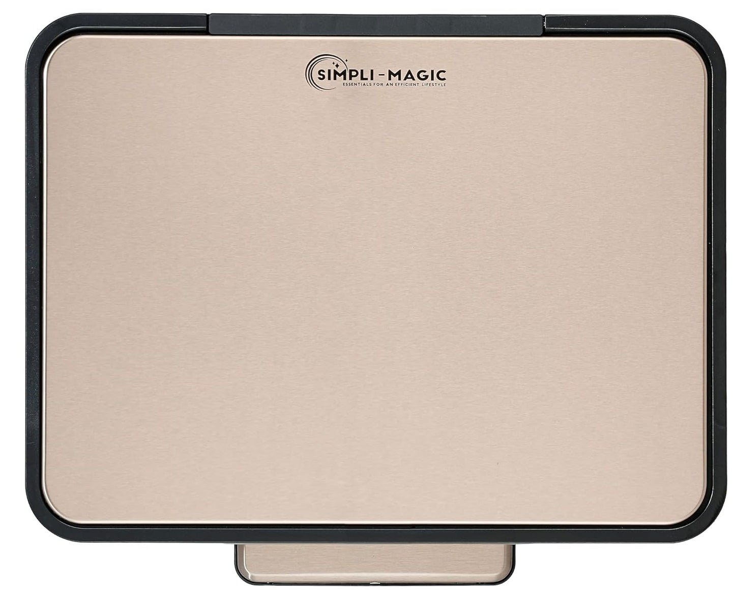SIMPLI-MAGIC 13 Gallon/50 Liter Kitchen Trash Can, Stainless Steel Step-On Garbage Bin with Side Handles, Built-In Odor Filter Holder & Removable Inner Bucket for Kitchen & Office & Bedroom, Rose Gold