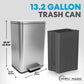 SIMPLI-Magic 13.2 Gallon/50 Liter, Kitchen Trash Can, Stainless Steel, Step-On Garbage Bin with Removable Inner Bucket for Kitchen, Office, and Bedroom
