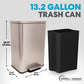 SIMPLI-Magic 13.2 Gallon/50 Liter, Kitchen Trash Can, Stainless Steel, Step-On Garbage Bin with Removable Inner Bucket for Kitchen, Office, and Bedroom, Rose Gold